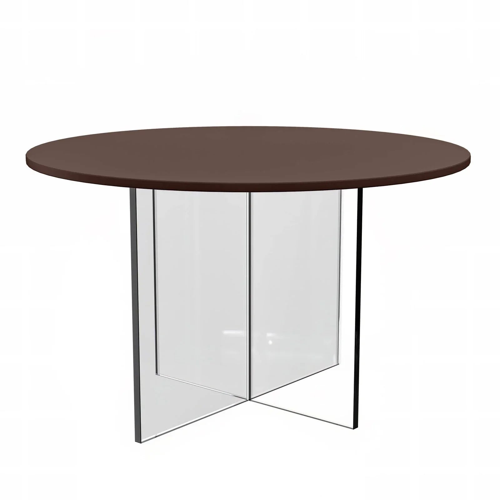 Valore Coffee Table with Round MDF Tabletop and Sturdy Acrylic Cross Base - Elax Furniture