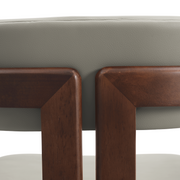 Velo Series Dining Chair with Upholstered Leather and Rubberwood Legs