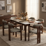Velo Series Dining Chair with Upholstered Leather and Rubberwood Legs