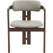Velo Series Dining Chair with Upholstered Leather and Rubberwood Legs