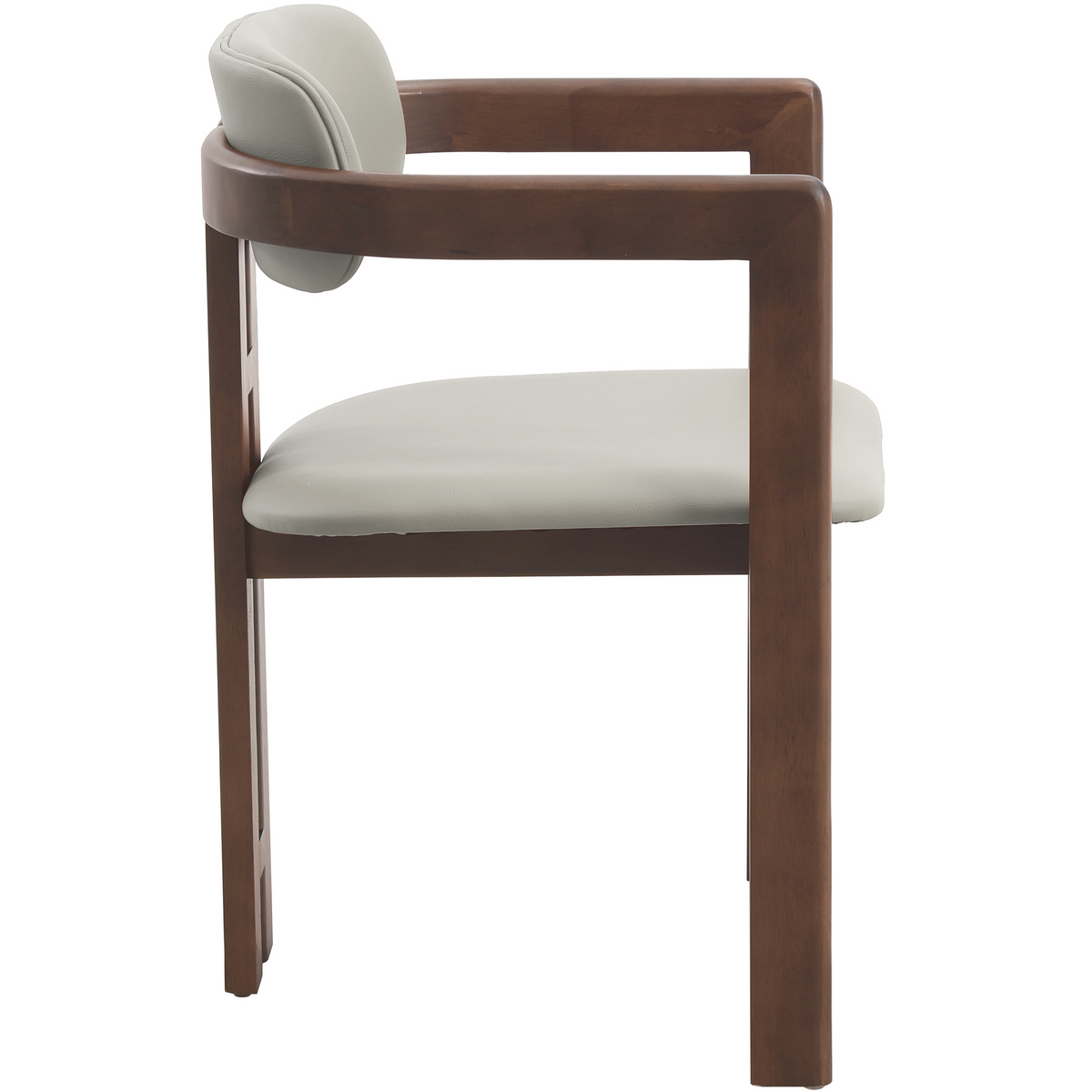 Velo Series Dining Chair with Upholstered Leather and Rubberwood Legs
