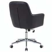Vanguard Leather Mid-Back Office Chair with Chrome Metal Frame