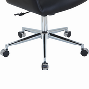 Vanguard Leather Mid-Back Office Chair with Chrome Metal Frame