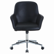 Vanguard Leather Mid-Back Office Chair with Chrome Metal Frame