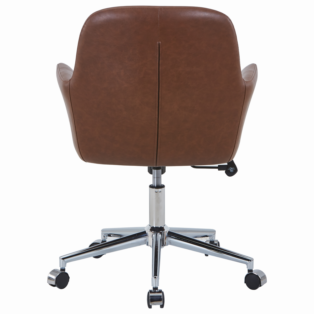 Vanguard Leather Mid-Back Office Chair with Chrome Metal Frame