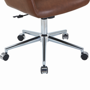 Vanguard Leather Mid-Back Office Chair with Chrome Metal Frame