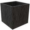 Verdura Modern Square Fiberstone and Clay Planter with Drainage Holes in Dotted Black