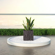 Verdura Modern 3 Piece Square Fiberstone and Clay Planter with Drainage Holes - Elax Furniture