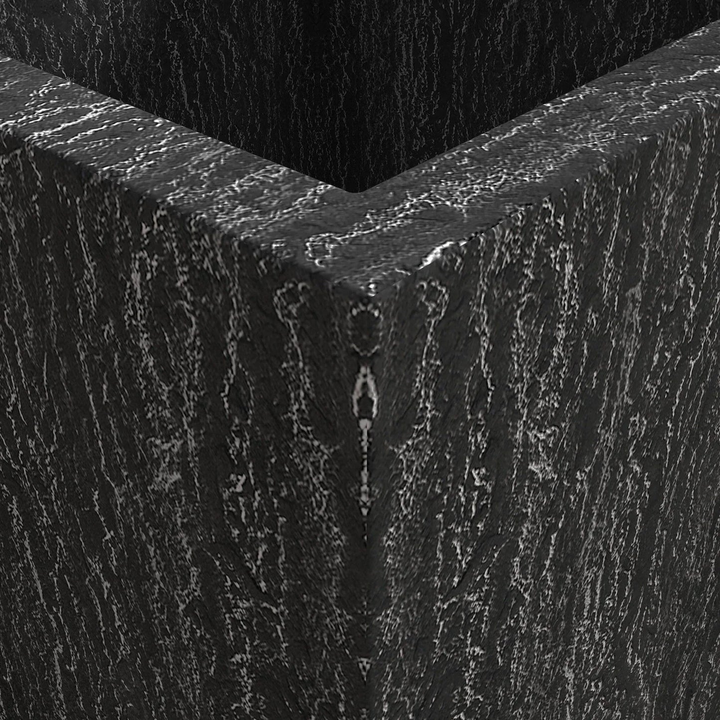 Verdura Modern Square Fiberstone and Clay Planter with Drainage Holes in Dotted Black - Elax Furniture