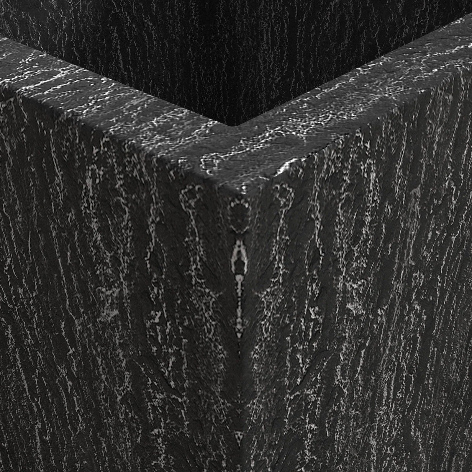 Verdura Modern Square Fiberstone and Clay Planter with Drainage Holes in Dotted Black - Elax Furniture