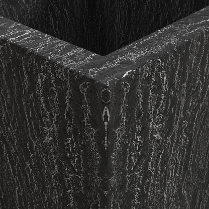 Verdura Modern Square Fiberstone and Clay Planter with Drainage Holes in Dotted Black - Elax Furniture