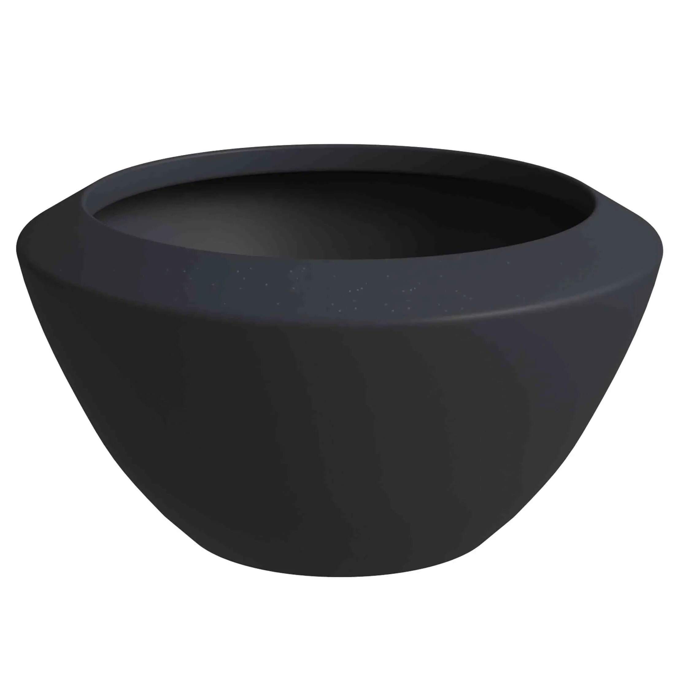 Vessel Fiberstone and MGO Clay Mid-Century Modern Round Planter Pot for Indoor and Outdoor Home - Elax Furniture
