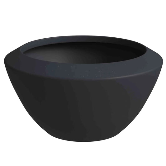 Vessel Fiberstone and MGO Clay Mid-Century Modern Round Planter Pot for Indoor and Outdoor Home - Elax Furniture