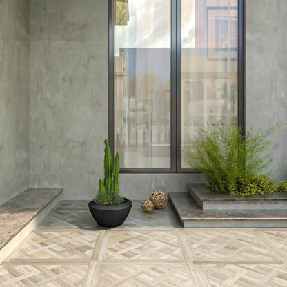 Vessel Fiberstone and MGO Clay Mid-Century Modern Round Planter Pot for Indoor and Outdoor Home - Elax Furniture