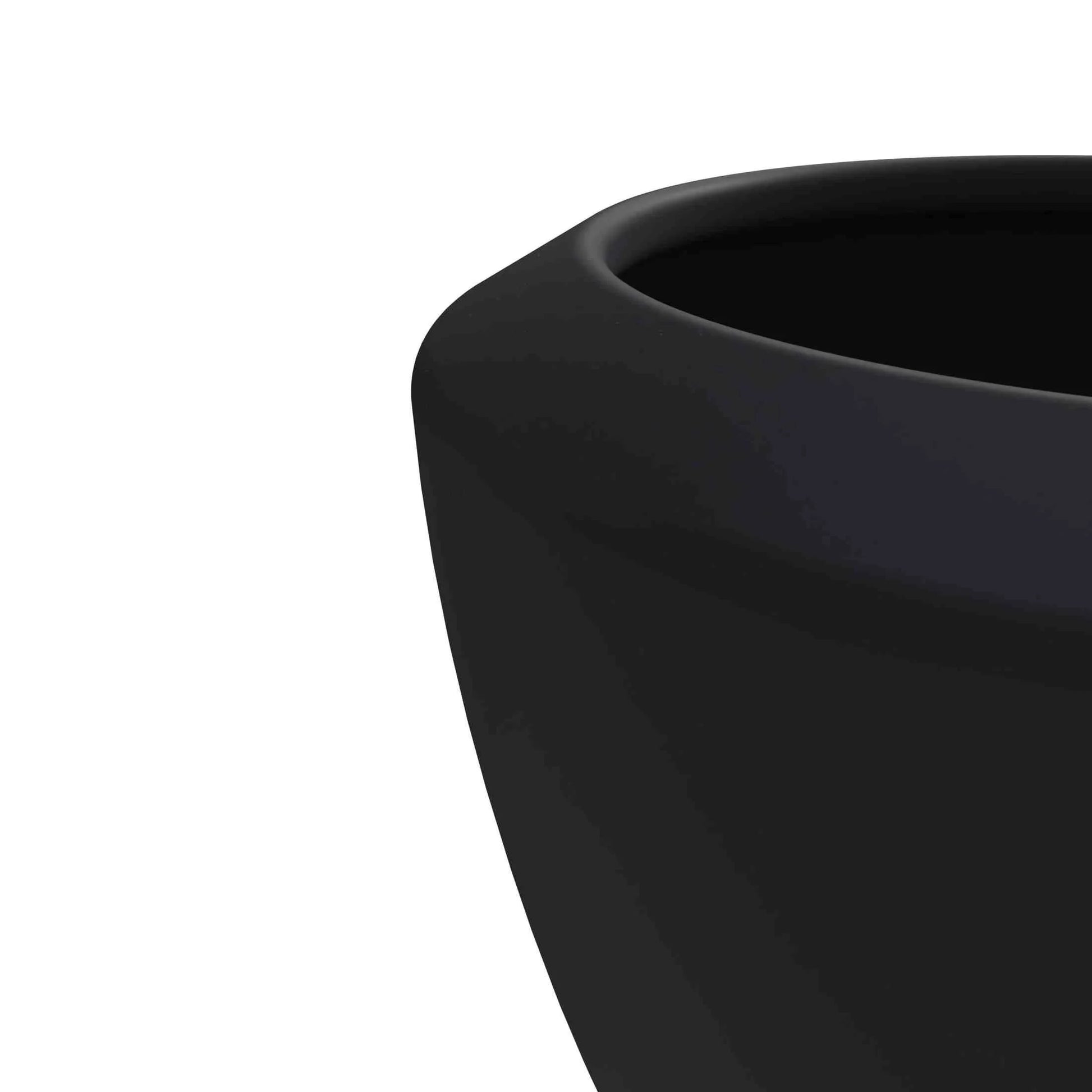 Vessel Fiberstone and MGO Clay Mid-Century Modern Round Planter Pot for Indoor and Outdoor Home - Elax Furniture