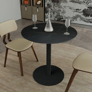 Vail Collection Dining Table Black/Gold Base With 27"/36" Round Stone Top - Elax Furniture