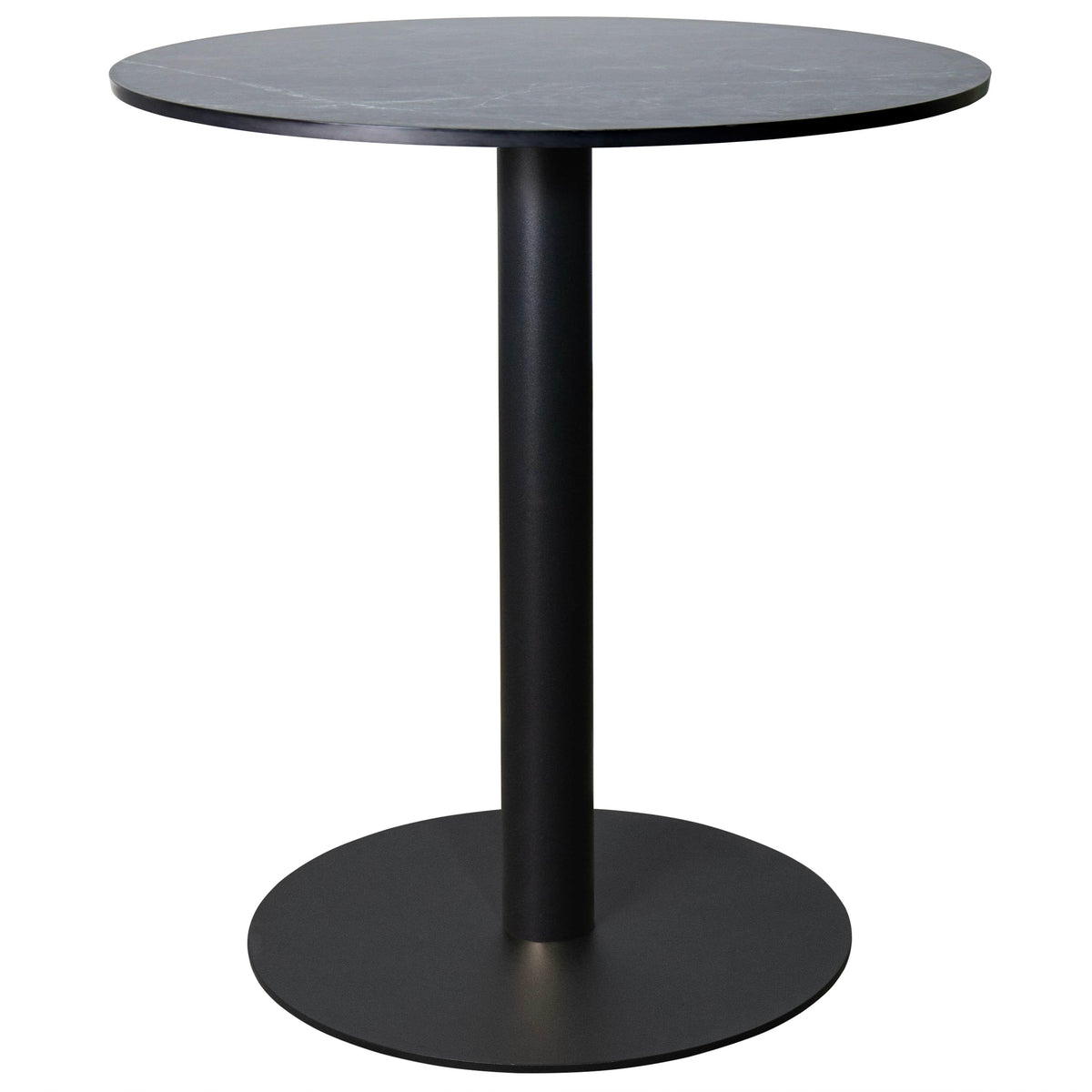 LeisureMod Vail Collection Dining Table Black/Gold Base With 27"/36" Round Black MDF Top - Elax Furniture
