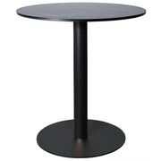 LeisureMod Vail Collection Dining Table Black/Gold Base With 27"/36" Round Black MDF Top - Elax Furniture