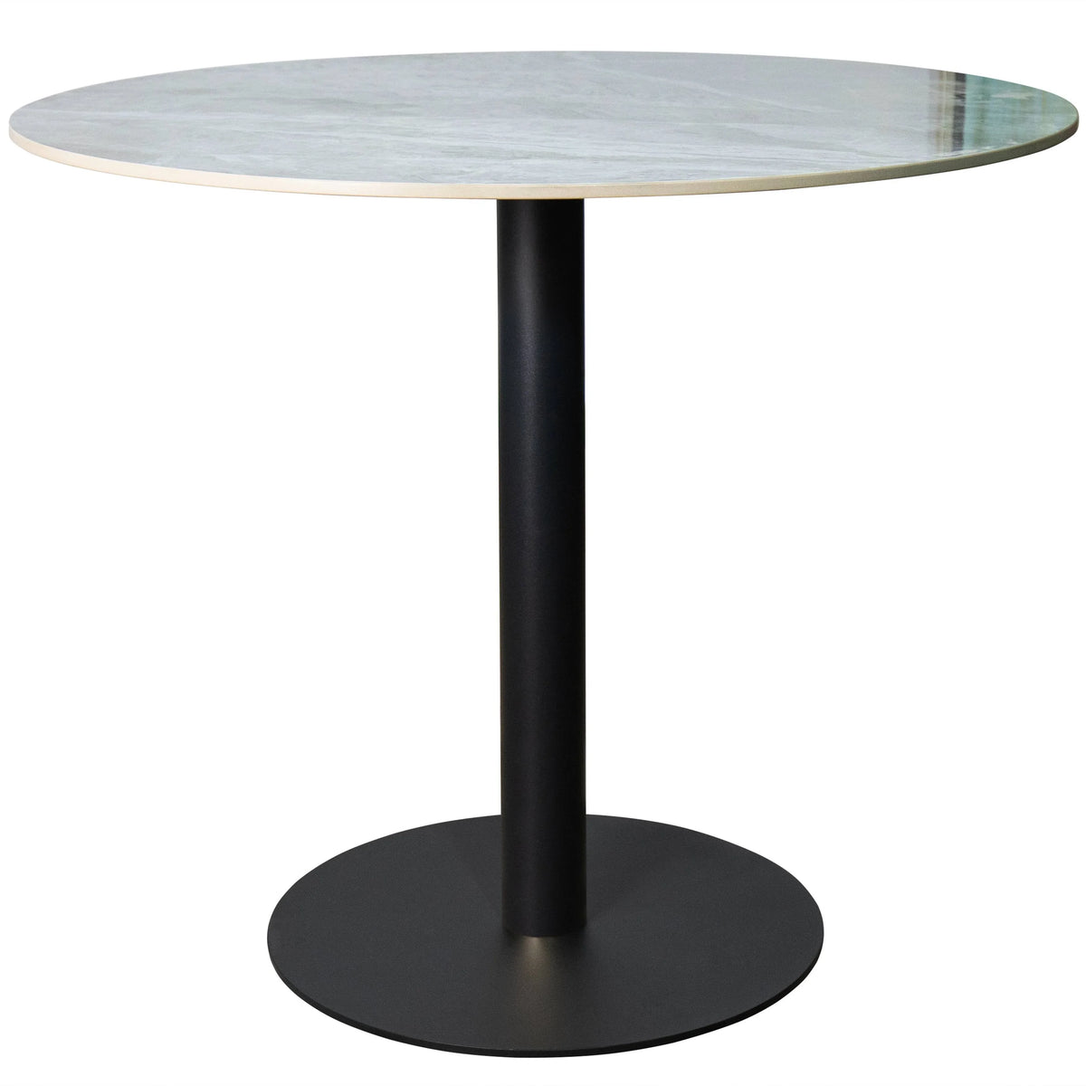 Vail Collection Dining Table Black/Gold Base With 27"/36" Round Stone Top - Elax Furniture
