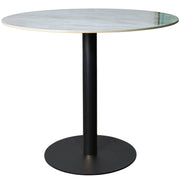 Vail Collection Dining Table Black/Gold Base With 27"/36" Round Stone Top - Elax Furniture