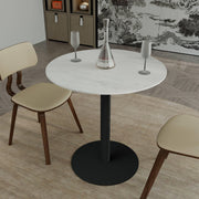 Vail Collection Dining Table Black/Gold Base With 27"/36" Round Stone Top - Elax Furniture