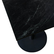 LeisureMod Vail Collection Dining Table Black/Gold Round Base With 24" Square Black MDF Top - Elax Furniture