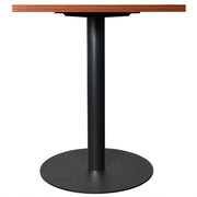 LeisureMod Vail Collection Dining Table Black/Gold Round Base With 24" Square Black MDF Top - Elax Furniture
