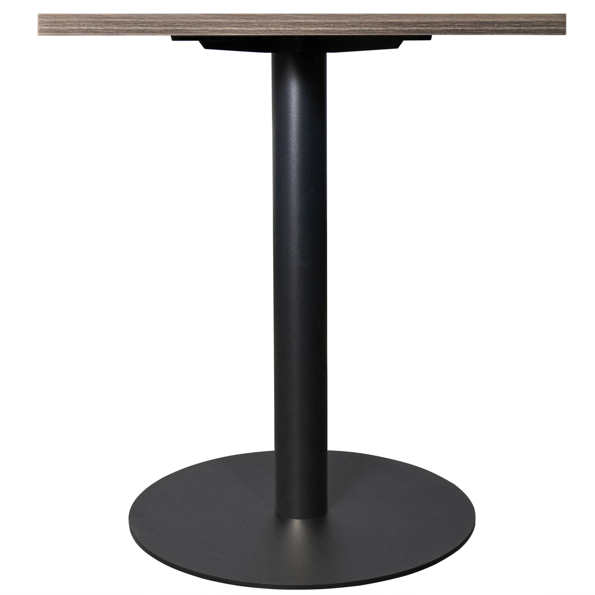 LeisureMod Vail Collection Dining Table Black/Gold Round Base With 24" Square Black MDF Top - Elax Furniture