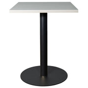 LeisureMod Vail Collection Dining Table Black/Gold Round Base With 24" Square Black MDF Top - Elax Furniture