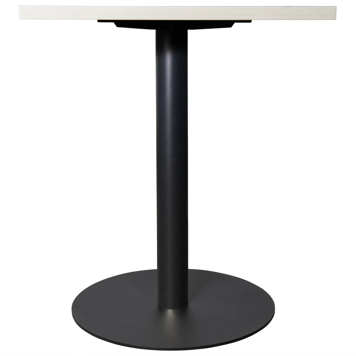 LeisureMod Vail Collection Dining Table Black/Gold Round Base With 24" Square Black MDF Top - Elax Furniture