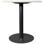 LeisureMod Vail Collection Dining Table Black/Gold Round Base With 24" Square Black MDF Top - Elax Furniture