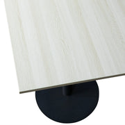 LeisureMod Vail Collection Dining Table Black/Gold Round Base With 24" Square Black MDF Top - Elax Furniture