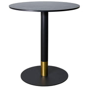 LeisureMod Vail Collection Dining Table Black/Gold Base With 27"/36" Round Black MDF Top - Elax Furniture