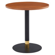LeisureMod Vail Collection Dining Table Black/Gold Base With 27"/36" Round Black MDF Top