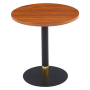 LeisureMod Vail Collection Dining Table Black/Gold Base With 27"/36" Round Black MDF Top