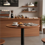 LeisureMod Vail Collection Dining Table Black/Gold Base With 27"/36" Round Black MDF Top