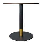 LeisureMod Vail Collection Dining Table Black/Gold Base With 27"/36" Round Black MDF Top - Elax Furniture
