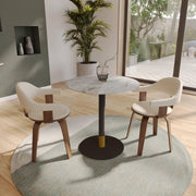 Vail Collection Dining Table Black/Gold Base With 27"/36" Round Stone Top - Elax Furniture