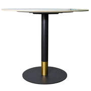 Vail Collection Dining Table Black/Gold Base With 27"/36" Round Stone Top - Elax Furniture