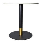 LeisureMod Vail Collection Dining Table Black/Gold Base With 27"/36" Round Black MDF Top - Elax Furniture