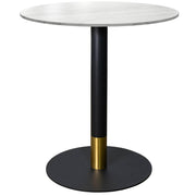 Vail Collection Dining Table Black/Gold Base With 27"/36" Round Stone Top - Elax Furniture