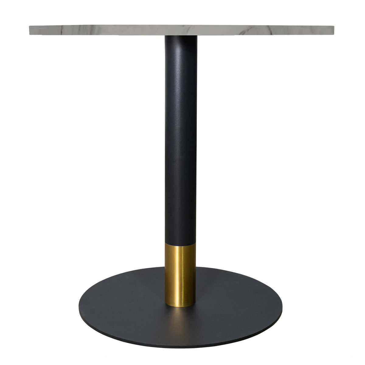 Vail Collection Dining Table Black/Gold Base With 27"/36" Round Stone Top - Elax Furniture