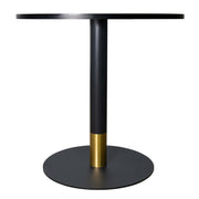 LeisureMod Vail Collection Dining Table Black/Gold Base With 27"/36" Round Black MDF Top - Elax Furniture