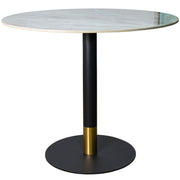 Vail Collection Dining Table Black/Gold Base With 27"/36" Round Stone Top - Elax Furniture