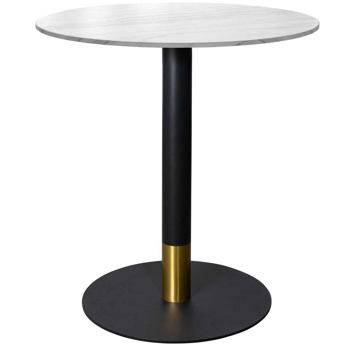 Vail Collection Dining Table Black/Gold Base With 27"/36" Round Stone Top - Elax Furniture