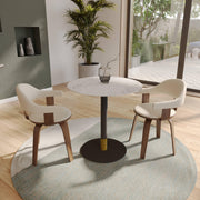 Vail Collection Dining Table Black/Gold Base With 27"/36" Round Stone Top - Elax Furniture