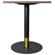 LeisureMod Vail Collection Dining Table Black/Gold Round Base With 24" Square Black MDF Top - Elax Furniture
