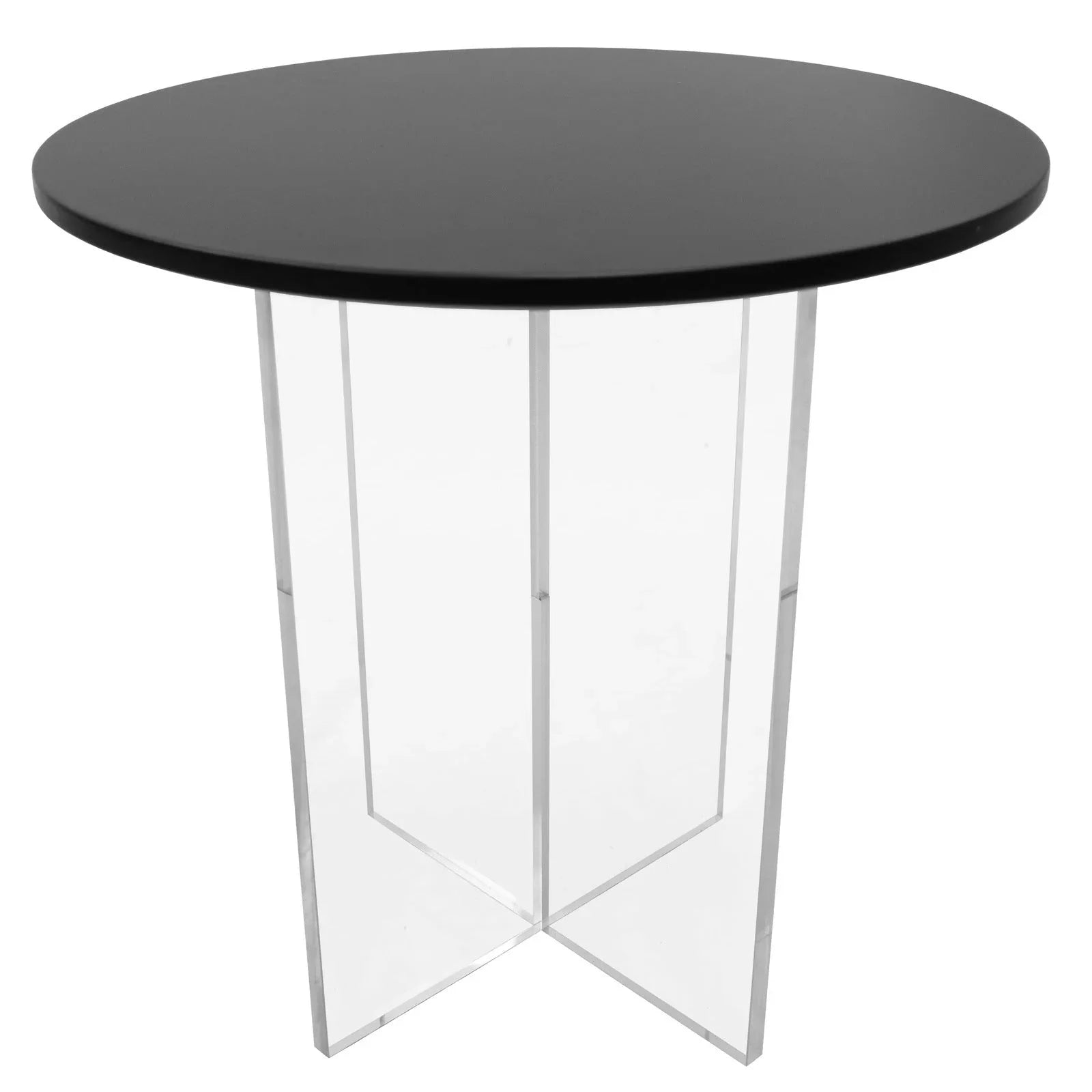 Valore Side Table with Round MDF Tabletop and Sturdy Acrylic Cross Base - Elax Furniture
