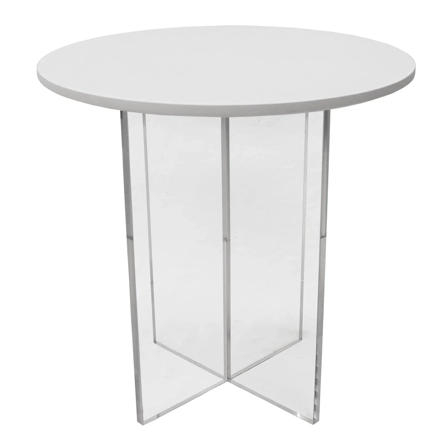 Valore Side Table with Round MDF Tabletop and Sturdy Acrylic Cross Base - Elax Furniture