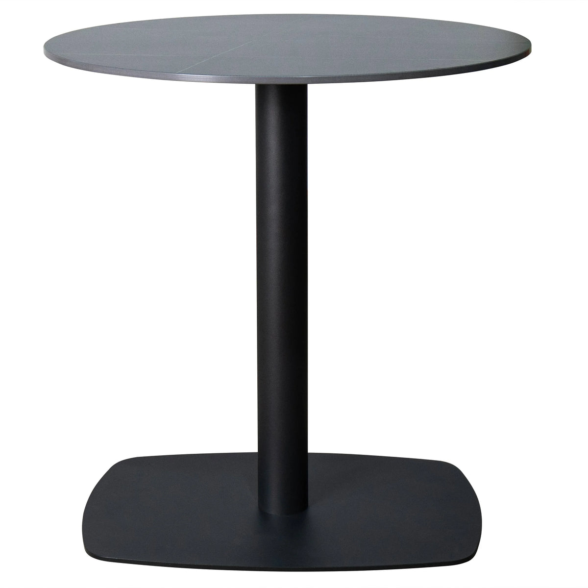 Vail Collection Dining Table Black Rectangle Base With 27"/36" Round Stone Top - Elax Furniture